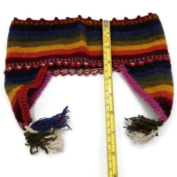 Handmade Headband for Women Woven in Multicolored Wool Andean Mountains Cusco - Picture 7 of 7